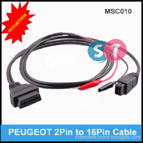 ADAPTER CABLE - OBDII (FEMALE) TO PEUGEOT 2 PIN DIAGNOSTIC CONNECTOR